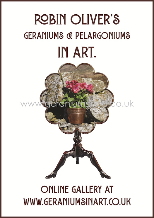 Commemorative Poster 1st of May 2025 © Geraniums in Art, © Geranium 365. © The World of Geraniums & Pelargoniums in Art. © Robin Oliver. All rights reserved. 