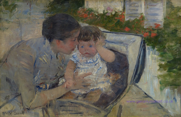 Mary Stevenson Cassatt (1844 - 1926) 'Susan Comforting the Baby' (1881) Oil paints on canvas. (65.1 cm x 100 cm) Museum of Fine Arts, Houston.