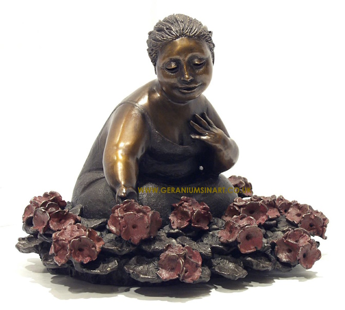Rose-Aimée Bélanger's 'Small Geranium'. Sculpture (Bronze). Image credit: Courtesy of our friends at the Canada House Gallery (Est 1974) 201 Bear St, Banff, AB T1L 1B5. Alberta, Canada.